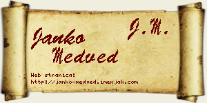 Janko Medved vizit kartica